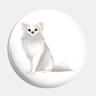 White Longhaired Chihuahua Dog Pin