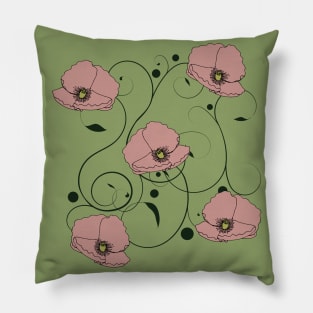 Pink poppy Pillow