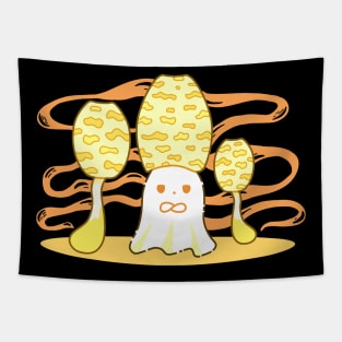 A Ghost in a yellow mushroom hat Tapestry
