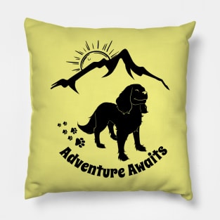 Adventure Awaits, Cavalier King Charles Spaniel Pillow