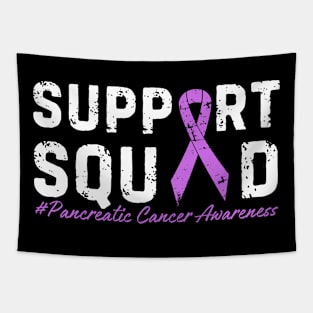 Distressed Purple Ribbon Support Squad Pancreatic Cancer Tapestry