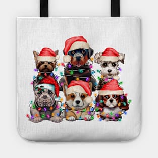 Kawaii Puppy Dogs Family Christmas Photo Tote