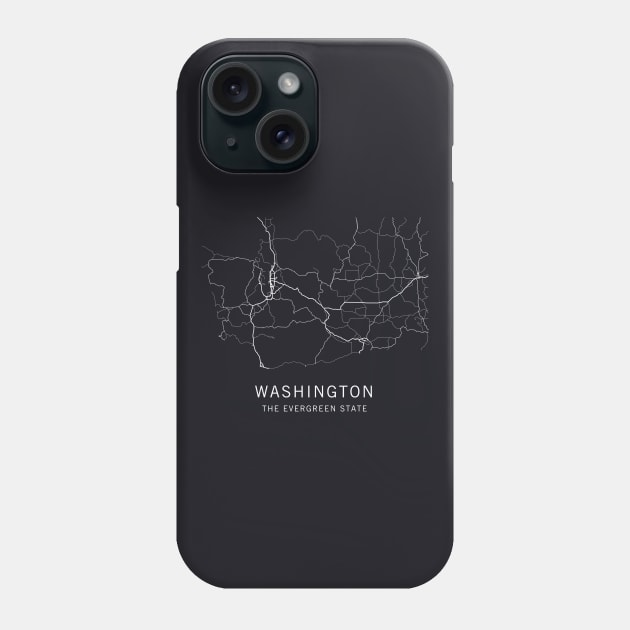 Washington State Road Map Phone Case by ClarkStreetPress