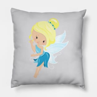 Cute Fairy, Magic Fairy, Forest Fairy, Blonde Hair Pillow