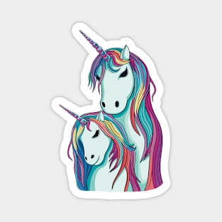 Cute Unicorns, Mom and Daughter Magnet