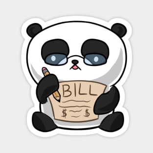 Kawaii panda paying the bills Magnet