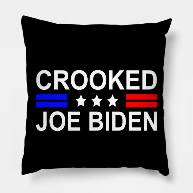 Crooked Joe Biden Trump quote called Joe Biden Crooked Pillow by S-Log