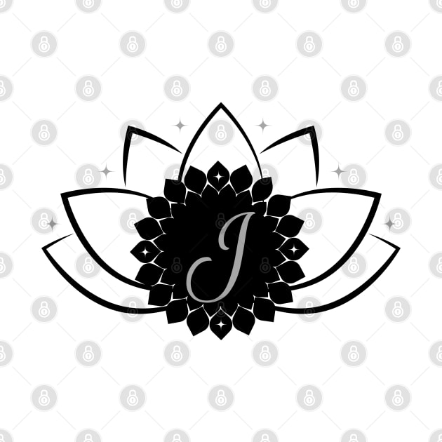 J - Lotus Flower Monogram by Mazzlo Shop
