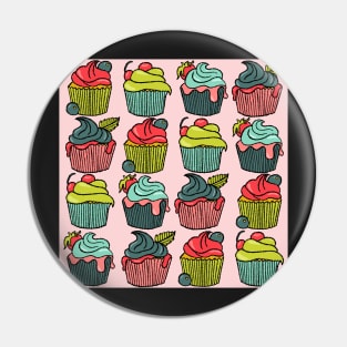 Cupcakes pattern pink Pin