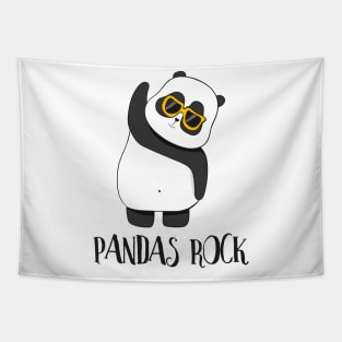 Pandas Rock! Funny Cute Panda Tapestry