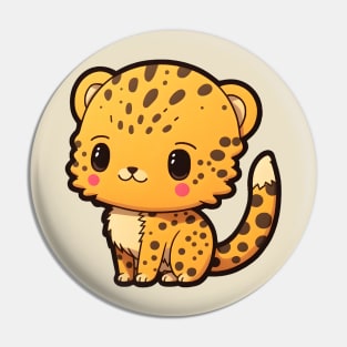 Big head Cheetah cub Pin