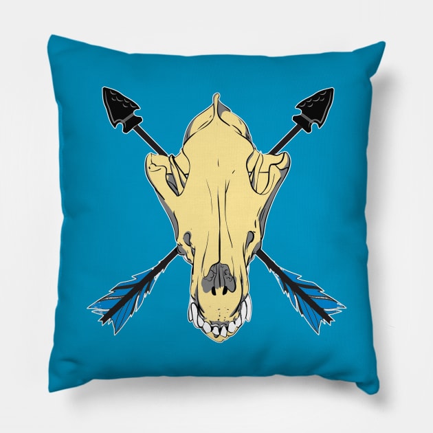 Wolf Skull 5 Pillow by Brightfeather