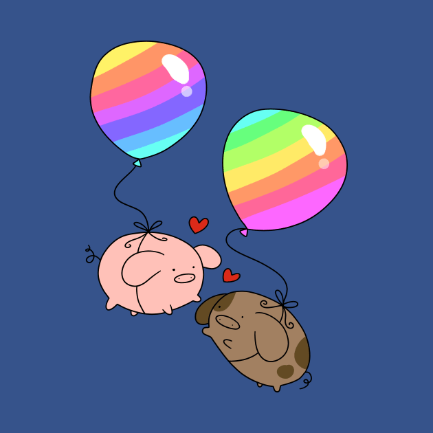 Rainbow Balloon Pigs by saradaboru