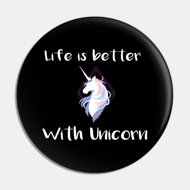 Life is better with a unicorn Pin by maronestore