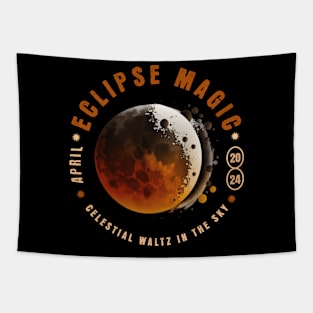 Solar Eclipse 2024 - Celestial Waltz in the Sky Tapestry