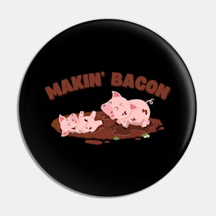 Funny Pigs Making Bacon Tee Nice Pork Breakfast Women Men Pin