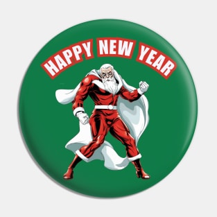 Happy New Year Rock Santa Pin