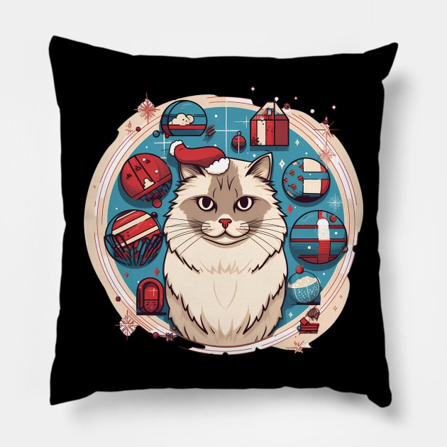 Ragdoll Cat Xmas, Love Cats Pillow by dukito