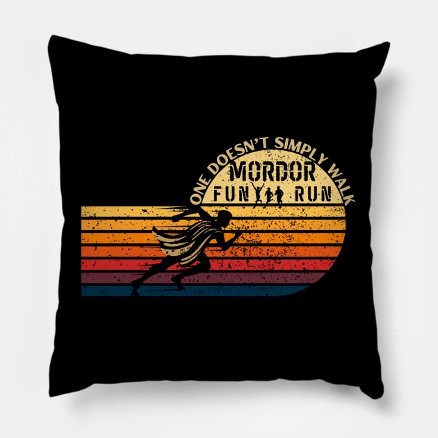 Eastry Middle Earth's Annual Mordor Fun Run one Does not Simply Walk Pillow by ARTSYVIBES111