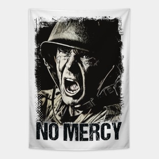 NO MERCY Veteran Soldier Vintage Style Artwork Warrior Motto Tapestry