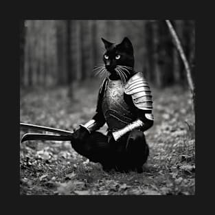 BLACK CAT WITH ARMOR T-Shirt