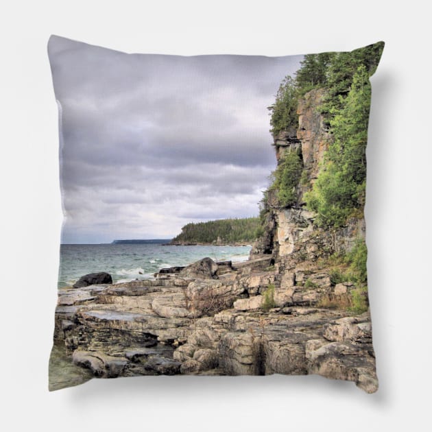 Niagara Escarpment - Bruce Peninsula, Ontario, Canada Pillow by MaryLinH