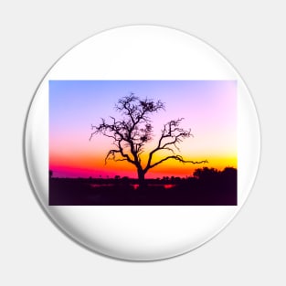 African Tree At Sunset Pin
