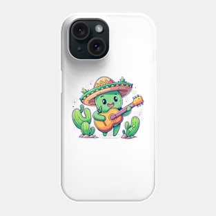 cute cactus playing guitar Phone Case