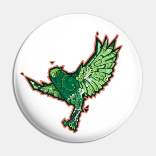 green bird Pin