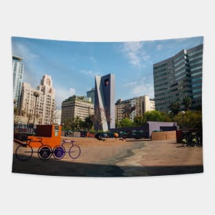 Scene in Pershing Square, Downtown Los Angeles Tapestry