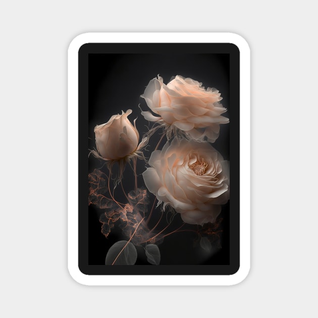 Iridescent pastel roses 13 Magnet by redwitchart