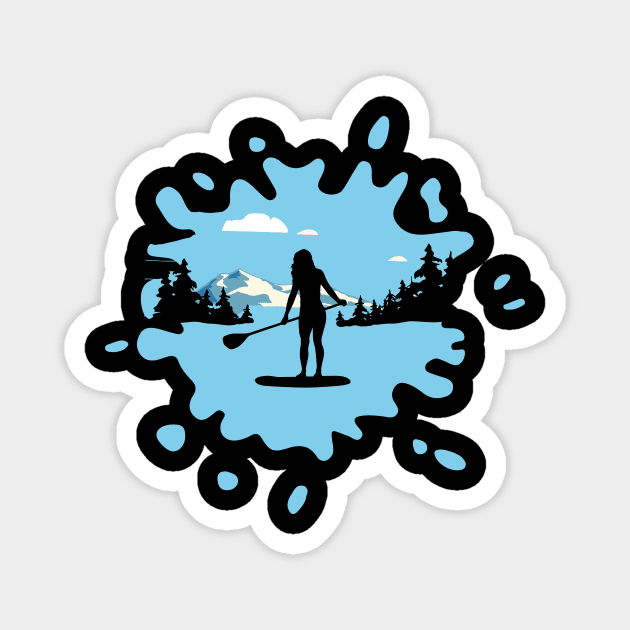 Blue Surfer Logo Padelboard Magnet by Dominic Becker