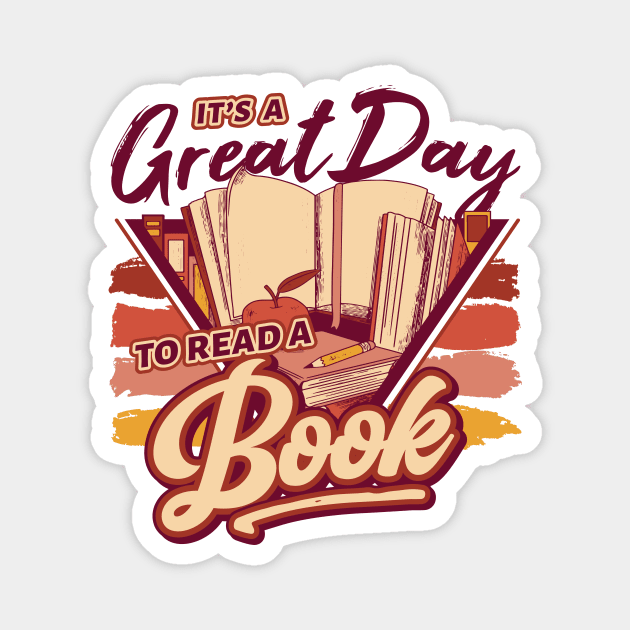 Retro It's a Great Day to Read a Book // 90s Style Book Lover Magnet by SLAG_Creative