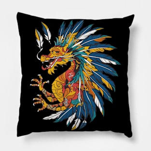 Beautiful native American dragon Pillow