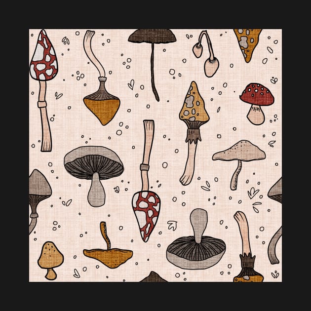 Linen Mushrooms by SugarPineDesign