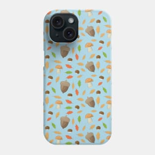 Colorful Autumnal Season - Nature Pattern on Blue Background Phone Case