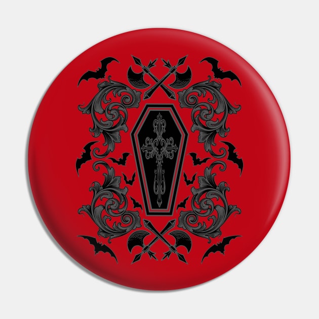 Vampire Damask Pin by RavenWake