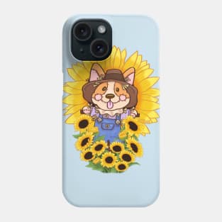 Corgi Scarecrow in the Sunflower Field Phone Case