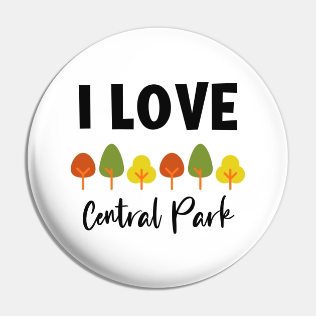 I Love Central Park, My Favorite Park Pin by Cor Designs