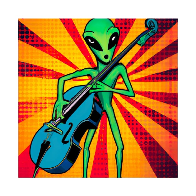 Surreal alien stand up bassist from another dimension by KFX Productions