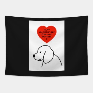 Dog Fur Baby Valentines Greeting Tapestry