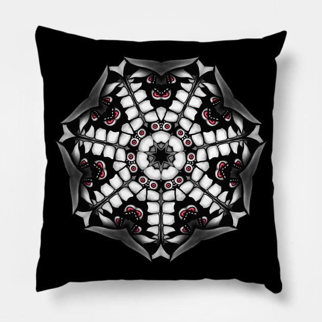 Evil eyes creepy monster horror art Pillow by Boriana Giormova