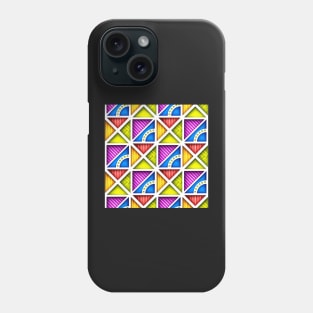 3d Geometric Pattern, Triangular Motifs Phone Case