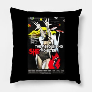 Classic Sci-Fi Movie Poster - The Astounding She Monster Pillow