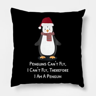 Funny Penguin I can_t fly Christmas Gift Tee Pillow