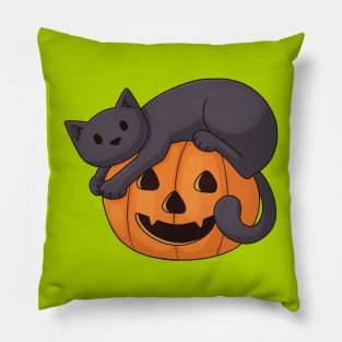 Cat on a Pumpkin Pillow