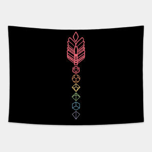 Polyhedral Rainbow Dice Arrow Tapestry