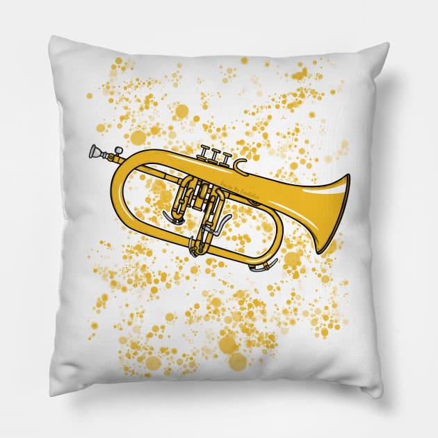 Flugelhorn Teacher Hornist Brass Musician Pillow by doodlerob