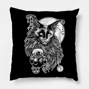 Magic Cat - White Outlined Version Pillow