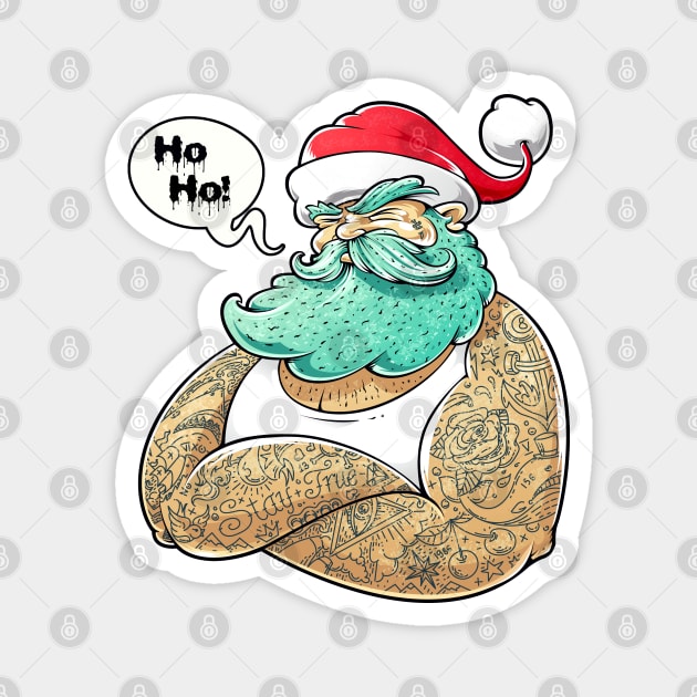 Christmas Hipster Santa Claus Magnet by HolidayBug